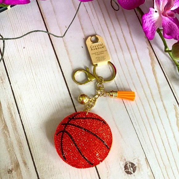 Rhinestone Basketball Keychain/FOB - Picture 1 of 5